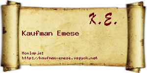 Kaufman Emese névjegykártya